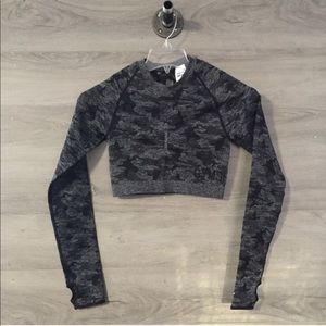 Gymshark Gray Camo Seamless Crop Top